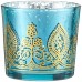 Racdde Indian Jewel Henna Glass Votives, Tealight Candle Holders, Wedding Decorations/Favors, Assorted Colors (Set of 4) 