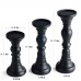 Racdde Resin Pillar Candle Holders Set of 3-7.9", 8", 11.8" High, Home Coffee Table Decor Decorations Centerpiece for Dining, Living Room, Gifts for Wedding (Black) 