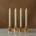 Racdde Glass Taper Tealight Holder Set - Amber Gold Glass, Reversible, Traditional Window Candles, 2.5" High, Thanksgiving Seasonal Home Decor, Holiday, Fits All Candlestick - 4 Pack 