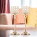 Racdde Gold Crystal Cylinder Candle Holders Set of 2 for Anniversary Celebration Table Centerpieces Christmas Gifts,12 Inches Tall 
