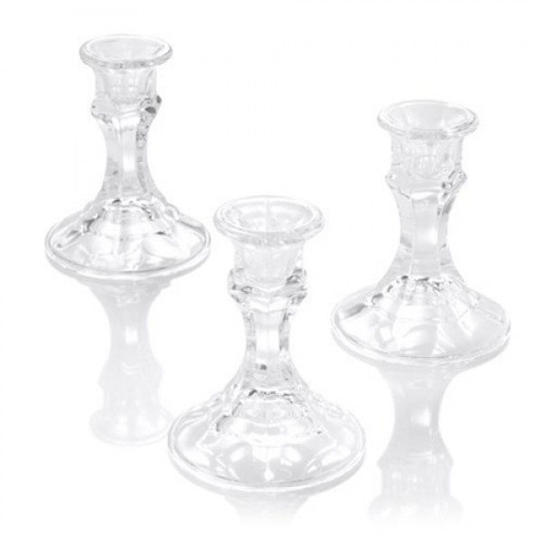 Racdde Clear Taper Candle Holder 4" Set of 12 