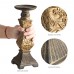 Racdde Retro Gold Pillar Candle Holders Set of 3-7.9" H, 9.5" H, 11.5" H, Home Decorations for Living Room, Dining Room Table 