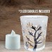 Racdde Glittery Winter Trees and Snow Set of 3 Frosted Glass Tealight Candle Holders with Three Flameless Flickering LED Candles Included 