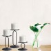 Racdde Candle Holders Set of 3 Candelabra with Black Iron-3.5" Diameter Ideal for Pillar LED Candles Round 