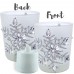 Racdde Snowflake Candleholders with Flameless Flickering LED Candles Set of 3 Frosted Glass Glittery Snowflakes with Jewels - 2.75" H 