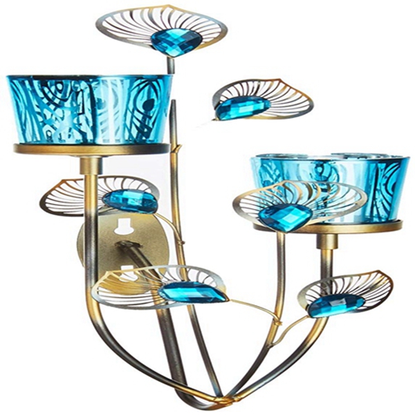 Racdde Exotic Peacock Plume Wall Sconce 