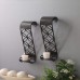 Racdde Set of 2 Iron Pillar Candle LED Wall Sconces 14 Inches High Ideal Gift for Weddings Special Occasions Spa Aromatherapy Hand Made by Artisans O3 