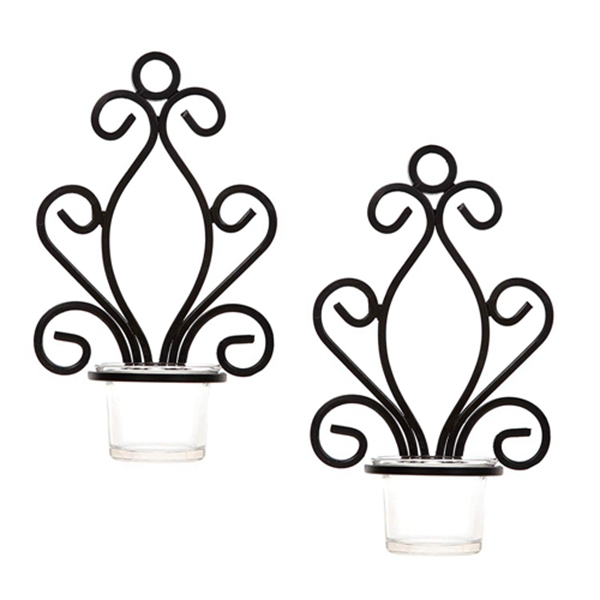 Racdde Set of 2 Iron Angel Wall Sconce Tea Light Candle Sconces 7.68 Inches High Ideal Gift for Spa Settings Aromatherapy Wedding LED Votive Candle Gardens Hand Made by Artisans O3 