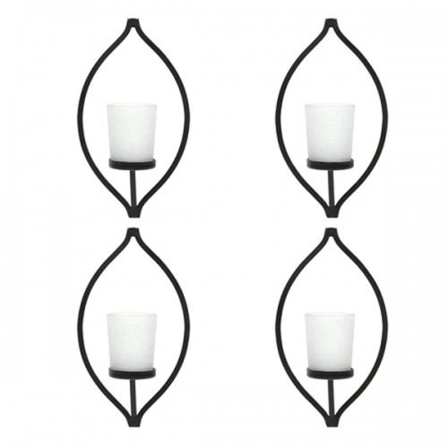 Racdde Set of 4 Wall Sconce with Frosted Glass Tea Light Holder- 7 Inch High. Ideal Gift for Wedding, Party, Spa, Aromatherapy, LED Tea Light Candle Garden. O9 