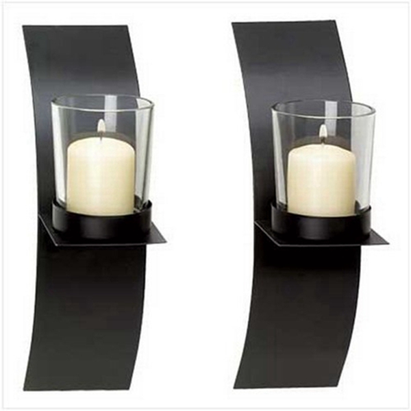 Racdde Modern Art Candle Holder Wall Sconce Plaque, Set of 2 