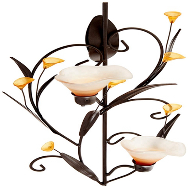 Racdde Amber Lilies Candle Wall Sconce 