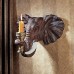 Racdde Elephant African Decor Candle Holder Wall Sconce Sculpture, 12 Inch, Set of Two, Polyresin, Full Color 
