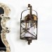 Racdde Rustic Fleur-de-Lis-Designed Metal Candle Sconce, 20" H x 7" L, Textured Bronze Finish 