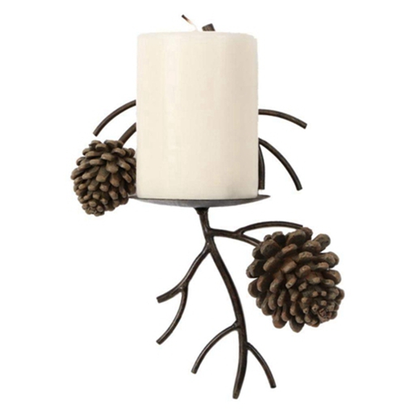 Racdde Pinecone Pine Cone Candle Wall Sconce Lodge Home Decor 1 unit 
