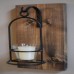 Racdde Wrought Iron Hanging Candle Sconce 12 inch, 2 inch Glass Votive Candle Holder and Candle, Handmade in The USA, Farmhouse Decor 