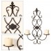 Racdde Iron and Glass Vertical Wall Hanging Candle Holder Sconce, Holds Two Pillar Candles 
