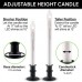 Racdde Ultra-Bright LED Window Candles with Timer, Battery Operated, Metal Base, White Candlestick, Adjustable Height (Pack of 4, Brushed Nickel) 