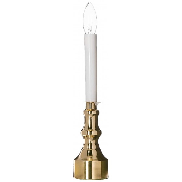 Racdde 12” Electric Candle Lamp – Brass-Plated Base – Plug-in Lamp with On/Off Switch – Perfect for Holiday Décor or Gentle Home Light – Add a Shade to Match Your Room (1 Lamp) 
