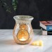 Racdde 4.5X5.5 Inch Mosaic Glass Oil Burner, Fragrance Oil Burner,Tealights Wax Melt Holder for Gifts & Home Decoration (Ivory) 
