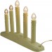 Racdde 5-Light Ivory Christmas Candolier on Holly Berry and Bell Base Candle Lamp 14.5 Inch 