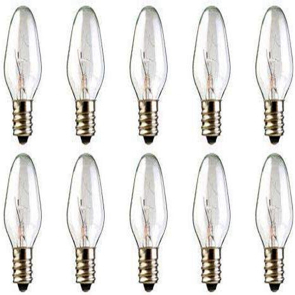 Racdde 10 Pack 15 Watt 120V Light Bulbs for Scentsy Plug-in, Nighttime Warmer, Wax Melts Scented Candle Wax 