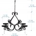 Racdde 3 in 1 Lighting Chandelier Chain Hang Metal Wall Sconce With 4pcs Battery Operated Led Candle With Remote, Table Centerpiece for Indoor or Outdoor Gazebo,Patio Decoration, Black 