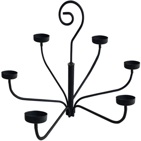 Racdde Hanging Candle Chandelier for Tealight Candle Metal Wall Sconce Set of 6 for Indoor or Outdoor Black 