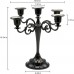 Racdde 5-Candle Metal Candelabra Candlestick 10.6 inch Tall Candle Holder Wedding Event Candelabra Candle Stand (Black) 