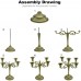 Racdde 5-Candle Metal Candelabra Candlestick 10.6 inch Tall Candle Holder Wedding Event Candelabra Candle Stand (Black) 