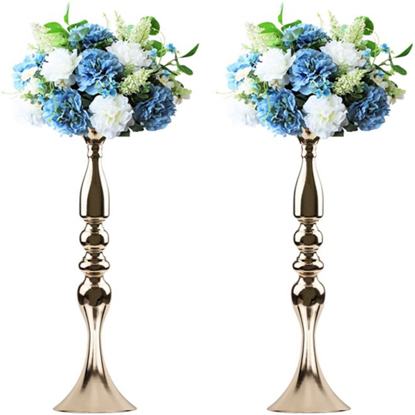 Racdde 2 Pack 19.5" Tall Gold Candelabra Candle Holder Vase for Wedding Flowers Centerpiece 