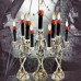 Racdde Halloween Candelabra Holder, Halloween Candles Holder with LED Flame Skull Carvings Halloween Decorations for Party, Indoor and Outdoor, 17x6.7in/36x17cm, Red 