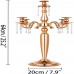 Racdde 5 Arm Candelabra 25.2 Inch Height Gothic Candelabra with Acrylic Drops Aluminum 5 Arms Candle Holders Gold Candelabra Centerpiece for Weddings Home Party 