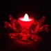 Racdde Crystal LED Candle Lamps Holder Night Light,Glass Tea Light Holder Handmade Artwork for Home Decor Christmas Wedding Party Gift 4.7"(Red) 