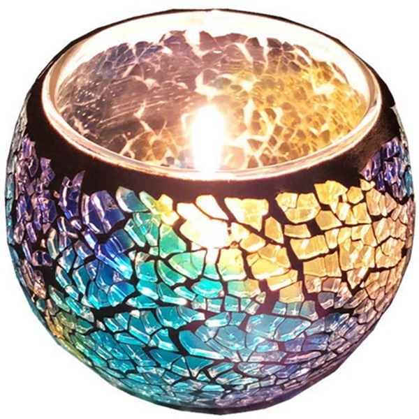 Racdde Votive Candle Holders - Glass Candle Holders Pure Handwork with Pasted Sequins - Adds The Perfect Ambience to Your Wedding Parties, Office Decor Or Home Decor 