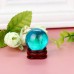 Racdde 30mm Clear Glass Crystal Ball Healing Sphere Photography Props Lensball Decor Gift Candlestick Home Wedding Party Dinner Decor(with Stand) (Sky Blue) 