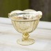 Racdde Mercury Glass Compote w/ Pedestal Base, 5.5 in. tall, Scalloped, Gold 