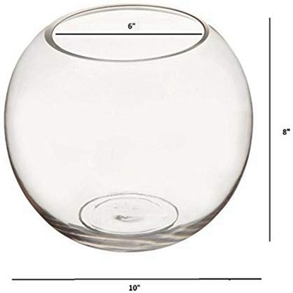 Racdde - 10 x 8 Inch Clear Glass Bubble Bowl Vases (Set of 4) 