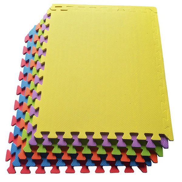 Racdde Multipurpose Interlocking Puzzle Eva Foam Tiles-Anti-Fatigue Mat 24 Sq. Ft, 24" x 24" Tiles, Multicolor 