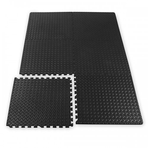 Racdde Essentials Interlocking Exercise Mat - Square Puzzle Foam Tiles Home Gym Fitness Mat Workout Flooring | Multi-Purpose Use in Garage, Basement, Kids/Baby Play Areas | 23.5" x 23.5" x 0.48" Thick 