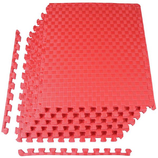 Racdde 1" Extra Thick Puzzle Exercise Mat with EVA Foam Interlocking Tiles for MMA, Exercise, Gymnastics and Home Gym Protective Flooring (Red) 