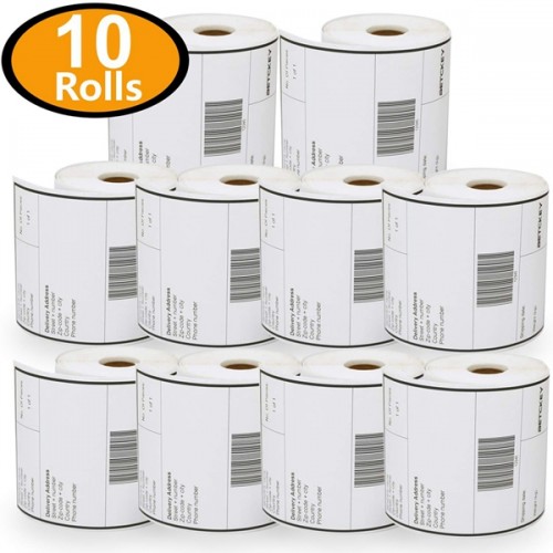 Racdde 10 Rolls Dymo 1744907 Compatible 4XL Internet Postage Extra-Large 4" x 6" Shipping Labels, Strong Permanent Adhesive, Perforated 