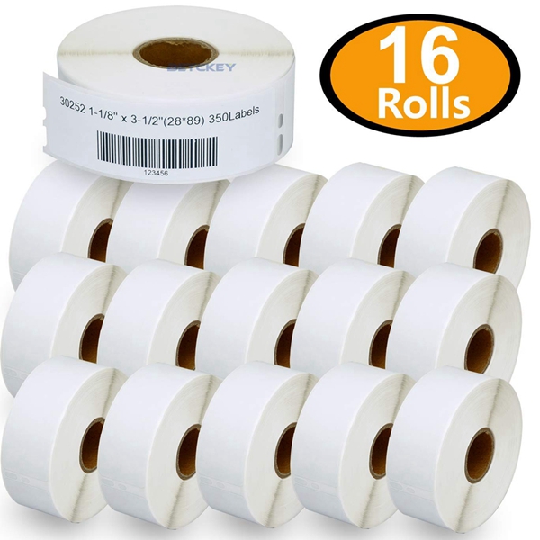 Racdde 16 Rolls DYMO 30252 Compatible 1-1/8" x 3-1/2"(28mm x 89mm) Self-Adhesive Address Labels,Compatible with Dymo 450, 450 Turbo, 4XL and Many More 