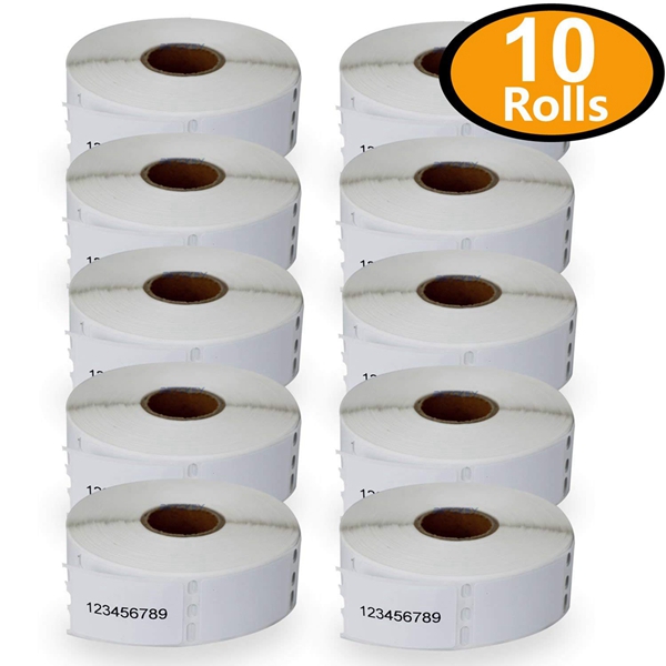 Racdde 10 Rolls DYMO 30347 Compatible 1" x 1-1/2"(25mm x 38mm) Book Spine Labels,Compatible with Dymo 450, 450 Turbo, 4XL and Many More 
