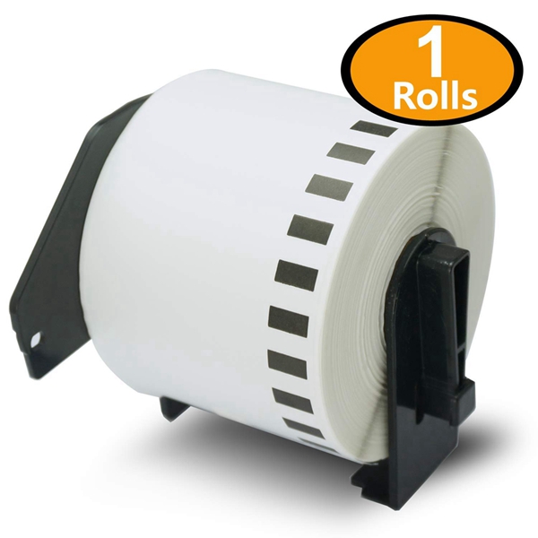 Racdde - 1 Rolls Compatible Brother DK-2205 62mm x 30.48m(2-3/7" x 100') Continuous Length Paper Tape Labels With Refillable Cartridge 