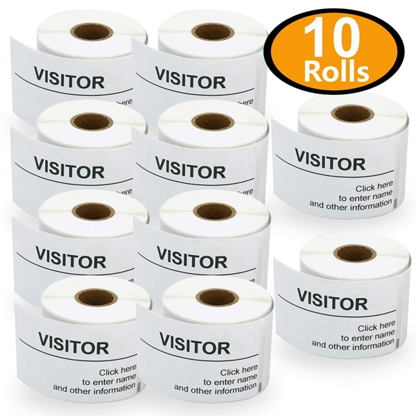 Racdde 10 Rolls Dymo 30857 Compatible 2-1/4" x 4" Visitor Name Tag & Badge Labels,Compatible with Dymo 450, 450 Turbo, 4XL and Many More 