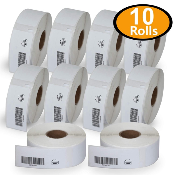 Racdde 10 Rolls Dymo 1738595 Compatible 3/4" x 2-1/2" Barcode/File Labels,Compatible with Dymo 450, 450 Turbo, 4XL and Many More 