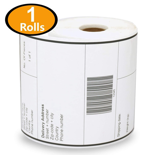 Racdde - 4" x 6" Blank Shipping Labels Compatible with Zebra & Rollo Label Printer(not for dymo 4XL),Premium Adhesive & Perforated[1 Rolls, 250 Labels] 