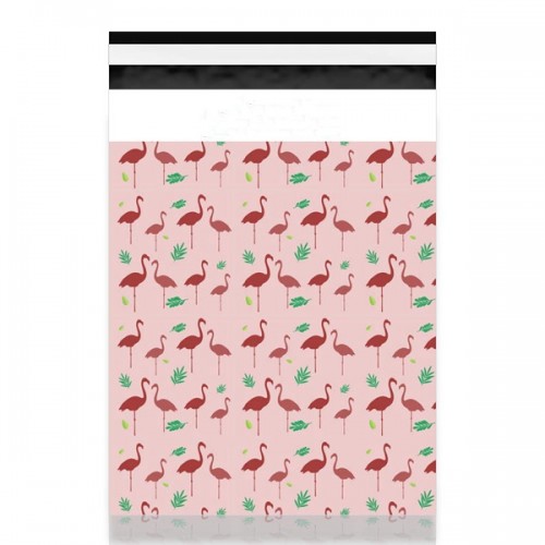 Racdde 100 Count - 10" x 13", Pink Flamingo Poly Mailer Envelope, Mailing Shipping Bags with Self Seal Strip 