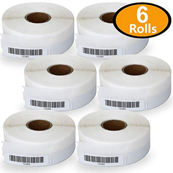 Racdde 6 Rolls Dymo 30346 Compatible 1/2" x 1-7/8"(13mm x 47mm) Multipurpose Library Barcode Labels,BPA Free 