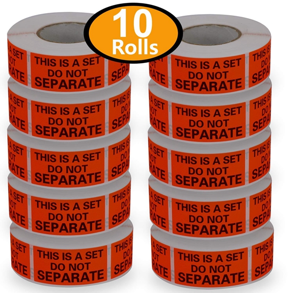 Racdde 10 Rolls/5000 Labels,This is a Set Do Not Separate,Fluorescent Red FBA Packing Labels(1" x 2") 